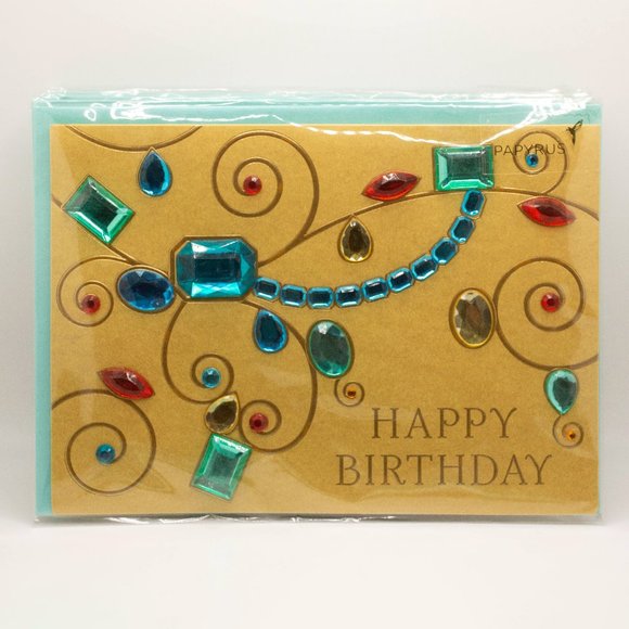 Papyrus Party Supplies Happy Birthday Gold Jeweled Papyrus Card